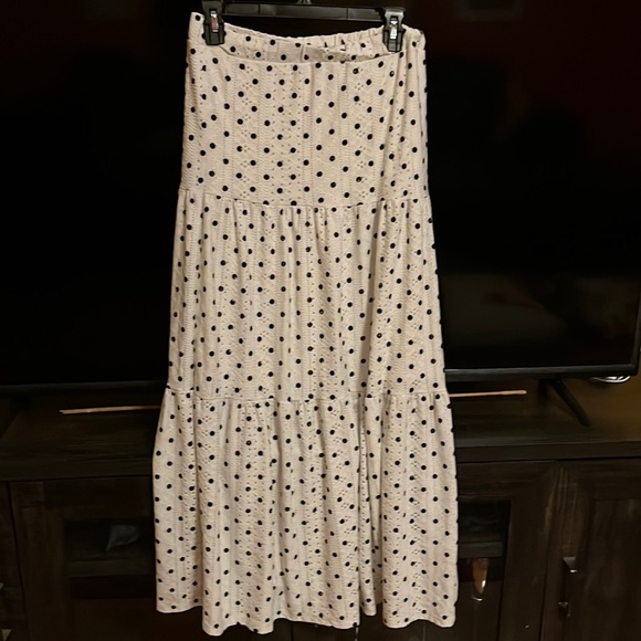 LuLaRoe Dresses & Skirts - Maxi skirt or dress white with black polka dots.
